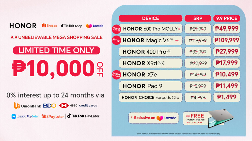 HONOR 600 Pro Molly joins Lazada 9.9